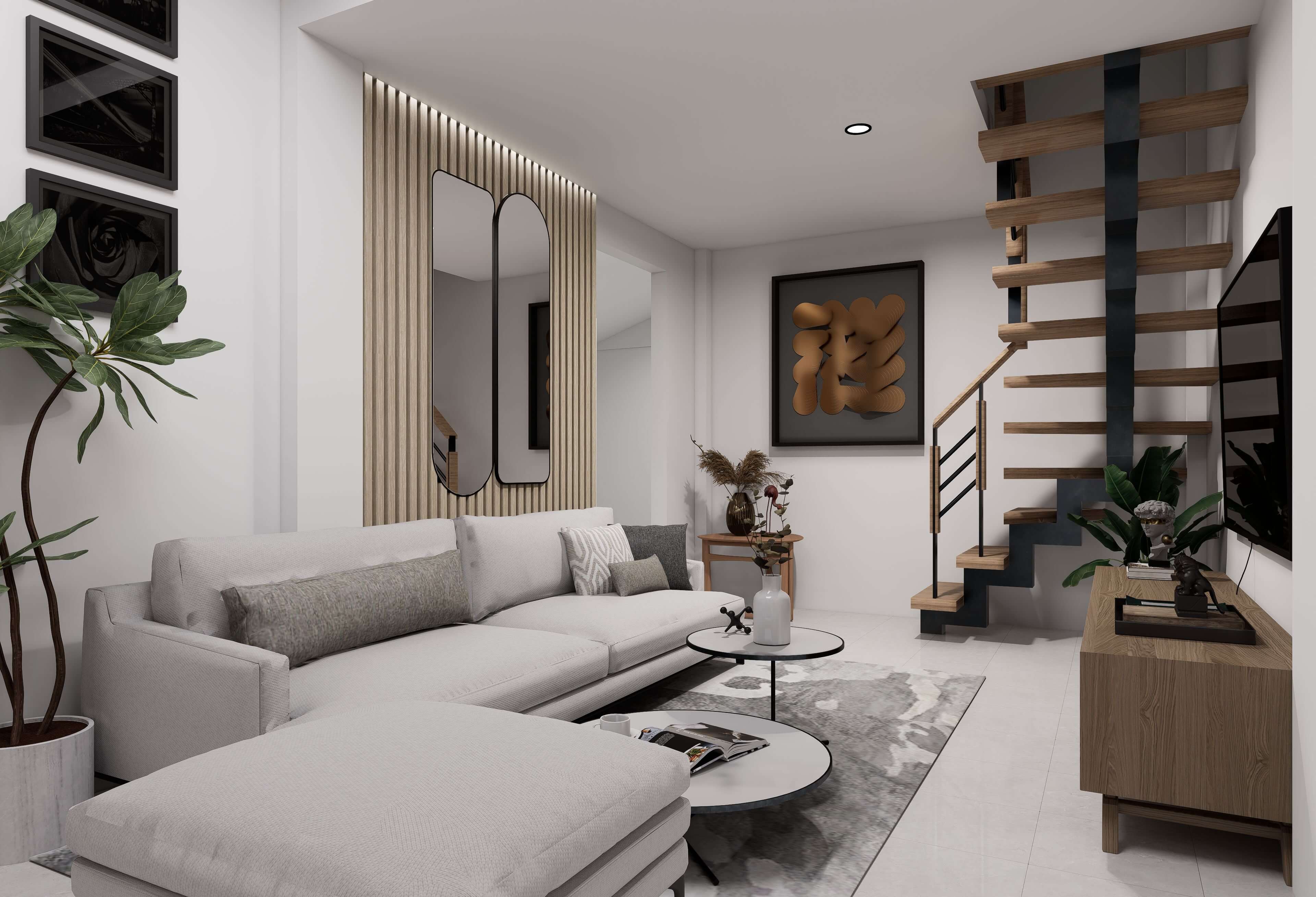 Spotless, professionally cleaned modern living room
